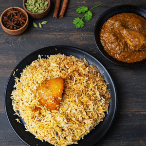 Royal Aloo Biriyani With Mughlai - Style Chicken Chaap